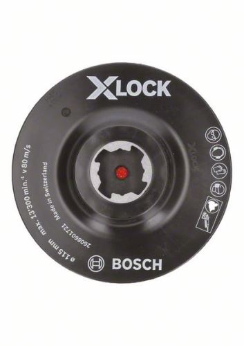 BOSCH X-LOCK System hátlap tépőzáras rögzítő rendszerrel, 115 mm, 13 300 ford./perc 2608601721