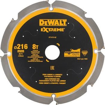 DEWALT fűrészlap szálcement és laminált lapokhoz, 216 x 30 mm, 8 fogú DT1473