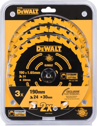 DEWALT fűrészlap készlet (DT10304) 190 x 30 mm, 24 fog (3 db) DT10399