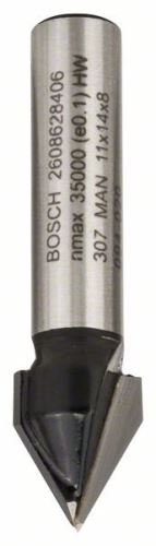 BOSCH V-horonyvágó 8 mm, D1 11 mm, L 14 mm, G 45 mm, 60° 2608628406