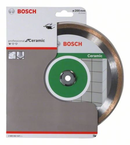 BOSCH gyémánt vágótárcsa szabvány kerámiához 200 x 25,40 x 1,6 x 7 mm 2608602537