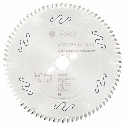 BOSCH körfűrészlap Top Precision Best for Laminated Panel Abrasive 250 x 30 x 3,2 mm, 80 2608642109