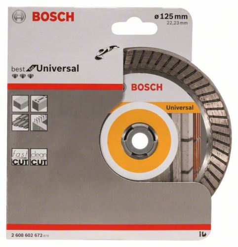 BOSCH gyémánt vágótárcsa Legjobb Universal Turbohoz 125 x 22,23 x 2,2 x 12 mm 2608602672