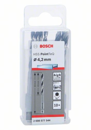 BOSCH Fúró fémhez HSS PointTeQ HEX 6 pontos szárral; 4,2 mm 2608577544