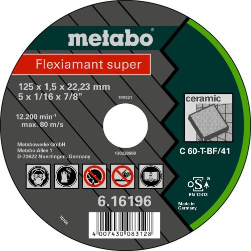 METABO Vágókorong - kő-FLEXISUPER 125x1,0x22,2 616196000