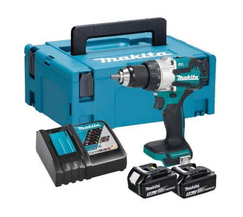 Makita Aku akkumulátoros ütvecsavarhúzó Li-ion LXT 18V 5,0 Ah, Makpac DHP489RTJ