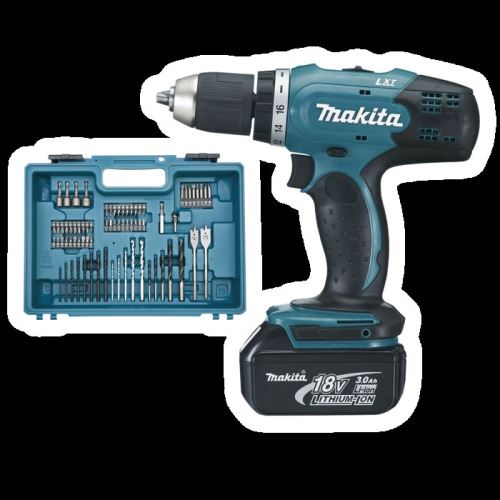 MAKITA Akkus fúrócsavarozó tartozékokkal Li-ion 18V/3.0Ah DDF453SFX1