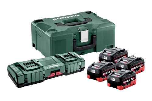 METABO alapkészlet (töltő + akkumulátorok) 18V / 4x LiHD 8,0 Ah + ASC 145 DUO + tok 685135000