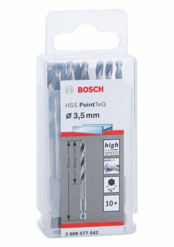 BOSCH Fúró fémhez HSS PointTeQ HEX 6 pontos szárral; 3,5 mm 2608577542