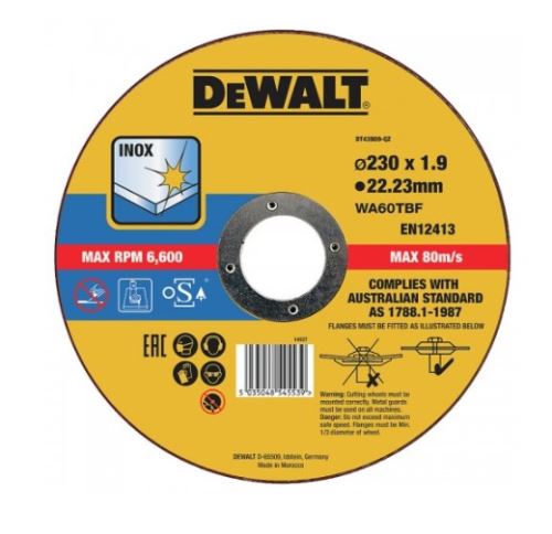 DEWALT Vágótárcsa 230 x 22,2 x 1,9 mm DT43909