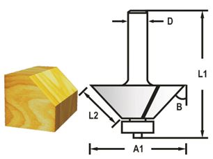 MAKITA Homlok-/élvágó csapágyszárral 12 mm, 44,5x22,6x69 mm D-48717