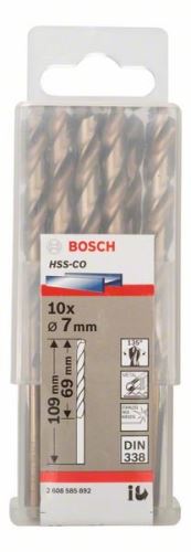 BOSCH Fúrószárak fémhez HSS-Co, DIN 338 7 x 69 x 109 mm (10 db) 2608585892