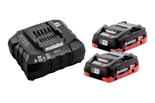 METABO alapkészlet - 2x LiHD 18V/4Ah akkumulátor + ASC 55 töltő - 685191000