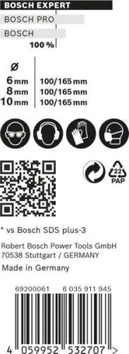 BOSCH EXPERT SDS plus-7X készlet 6/8/10 mm, 3 db 2608900196