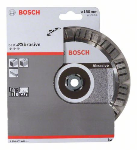 BOSCH gyémánt vágótárcsa Legjobb csiszoláshoz 150 x 22,23 x 2,4 x 12 mm 2608602681