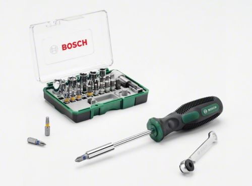 BOSCH 27 részes racsnis készlet + kézi csavarhúzó 2607017331