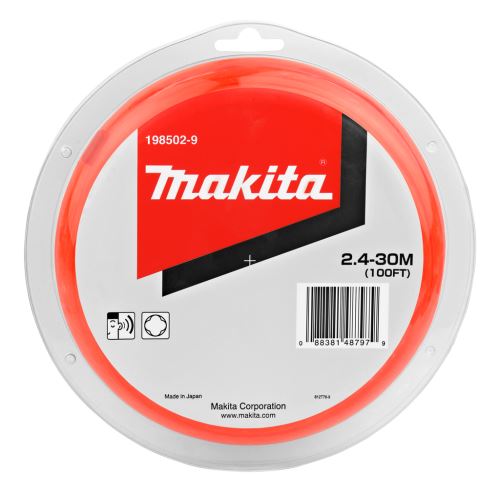 MAKITA nylon szál 2,4 mm, narancs, 30 m, speciális akkumulátoros gépekhez E-01806