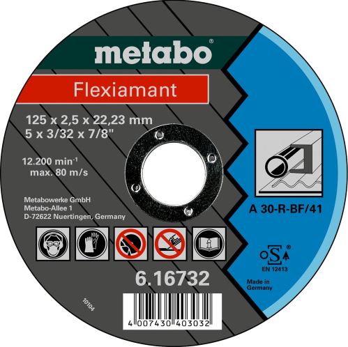 METABO Vágótárcsa - acél - 125 x 2,5 x 22,2 mm 616732000