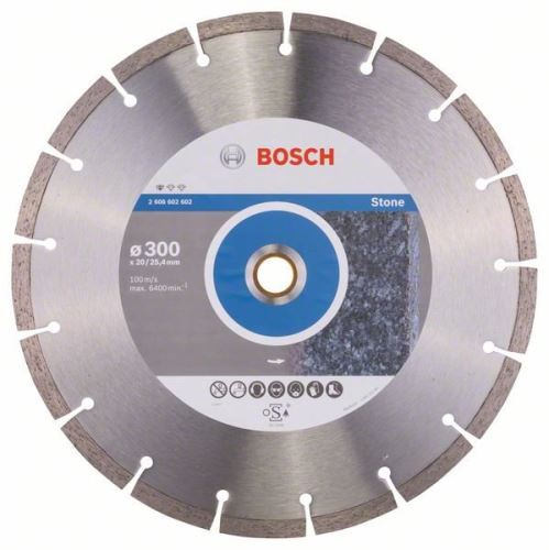 BOSCH Gyémánt vágótárcsa Standard kőhöz 300 x 20/25,40 x 3,1 x 10 mm 2608602602