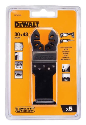 DEWALT fűrészlap (5 db) fa gyors vágásához 30 x 43 mm (5 x DT20704) DT20725