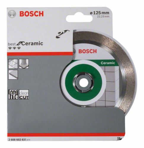 BOSCH gyémánt vágótárcsa Legjobb kerámiához 125 x 22,23 x 1,8 x 10 mm 2608602631