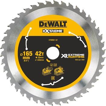 DEWALT fűrészlap (ideális FLEXVOLT fűrészekhez) 165 x 20 mm, 42 fogú DT99561