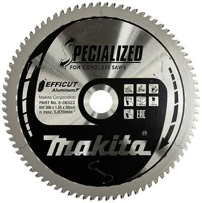 MAKITA fűrészlap alumínium Efficut 260x1,85x30 mm 81 fogú E-06323