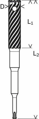 BOSCH betonacél vágó négyélű, SDS-plus-9 18 x 120 x 300 mm 2608586995