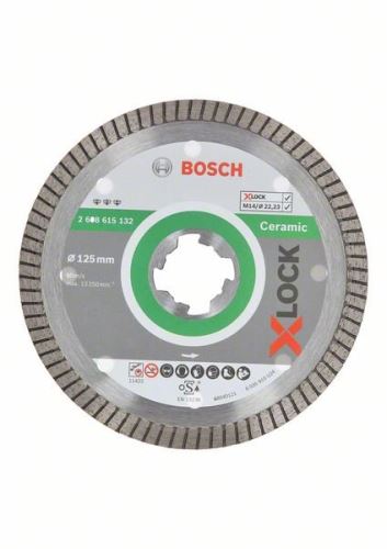 BOSCH X-LOCK gyémánt vágótárcsa Legjobb a Ceramic Extraclean Turbo rendszerhez 125 x 22,23 x 1,4 x 7 mm 2608615132