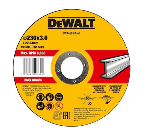 DEWALT Vágótárcsa rozsdamentes acélhoz 230 x 3 x 22,23 mm DWA4525SIA