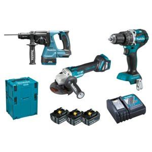 MAKITA akkumulátorkészlet DHP484+DGA513+DHR243 Li-ion LXT 18V/5.0Ah DLX3119TJ