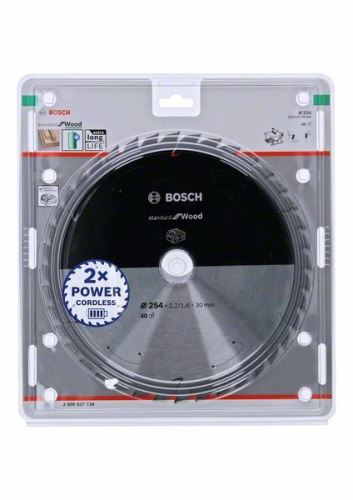 BOSCH Fűrészlap akkus fűrészekhez; Standard fa 254x30x2,2/1,6x40T 2608837734