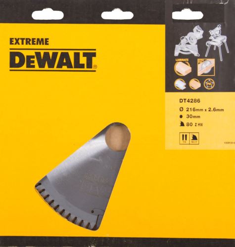 DEWALT fűrészlap / furnér, laminált, alumínium / TCG -5°, 216 x 30 mm, 80 fog DT4286