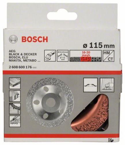 BOSCH keményfém edénykerék 115 x 22,23 mm; közepes, lapos 2608600176