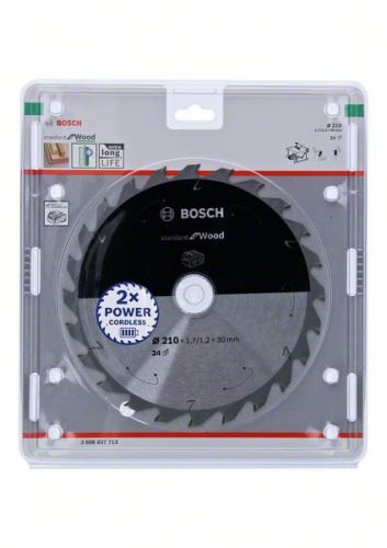 BOSCH Fűrészlap akkus fűrészekhez; Standard fa 210x30x1,7/1,2x24T 2608837713