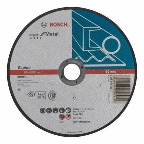 BOSCH Vágótárcsa egyenes Expert for Metal – Rapido AS 46 T BF, 180 mm, 1,6 mm 2608603399