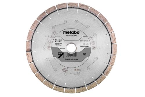 METABO Gyémánt vágótárcsa Dia-TS230x22,23 mm - GP, Gránit, Professzionális 628577000