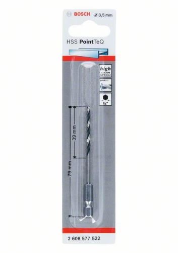 BOSCH Fúró fémhez HSS PointTeQ HEX 6 pontos szárral; 3,5 mm (5 db) 2608577522