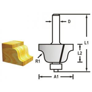 MAKITA Profilvágó csapágyszárral 8 mm, 38,1x17,5x60 mm D-48767