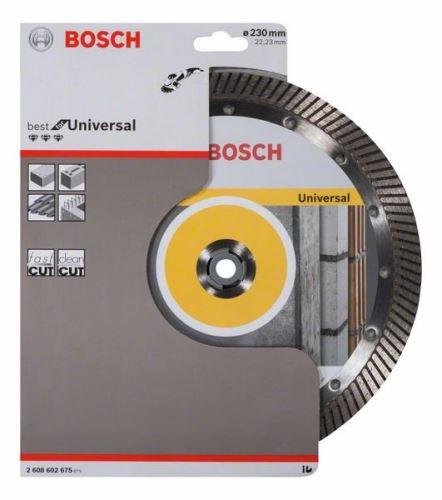 BOSCH gyémánt vágótárcsa Legjobb Universal Turbohoz 230 x 22,23 x 2,5 x 15 mm 2608602675