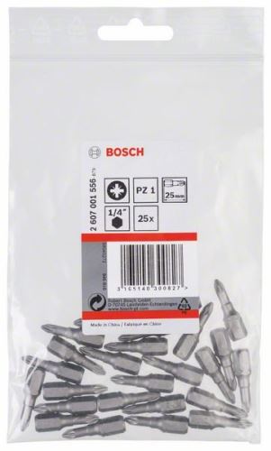 BOSCH csavarhúzó bit extra kemény Extra-Hart PZ 1, 25 mm (25 db) 2607001556