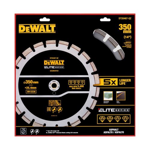 DEWALT DIA ELITE sorozat 350 mm-es aszfalt/beton vágótárcsa DT20467