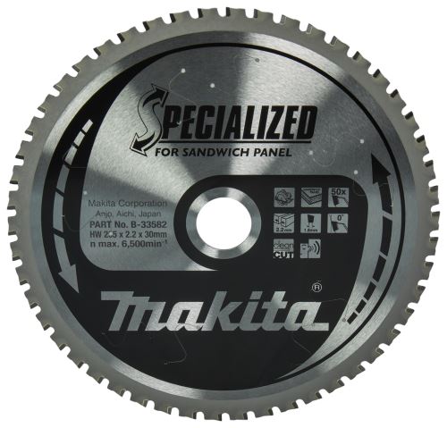 MAKITA szendvicspanel fűrészlap SPECIALIZED 235x2,2x30 mm 50 fogú B-33582