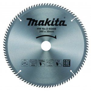 MAKITA fűrészlap fa TCT 260x2,6x30 mm 100 fogú D-65408