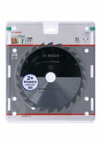 BOSCH Fűrészlap akkus fűrészekhez; Standard fa 216x30x1,7/1,2x24T 2608837721