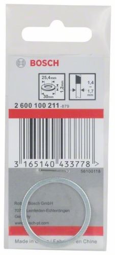 BOSCH szűkítő gyűrű fűrészlapokhoz 30 x 25,4 x 1,2 mm 2600100211