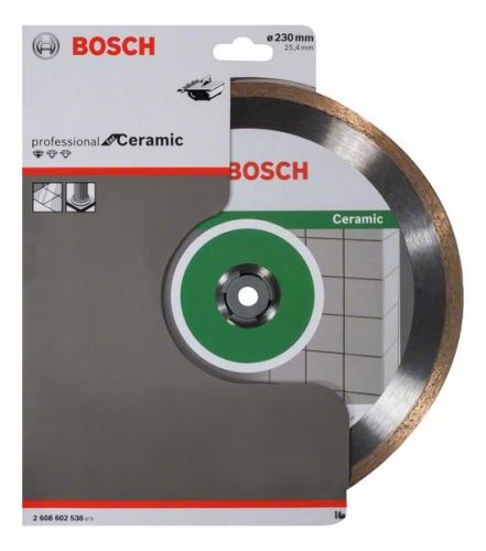 BOSCH gyémánt vágótárcsa szabvány kerámiához 230 x 25,40 x 1,6 x 7 mm 2608602538