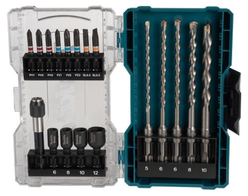 MAKITA bit és fúró készlet, 18 részes, Makita E-07026