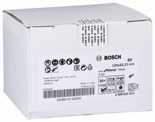 BOSCH Fiber köszörűkorong R780, Best for Metal + Inox 115 × 22,23 mm, G36 2608621604