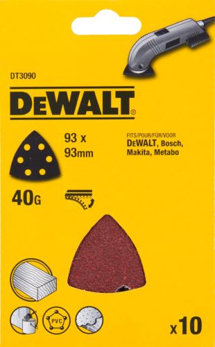 DEWALT Csiszolópapír 93 x 93 mm, P40 Tépőzáras, (10 db) DT3090